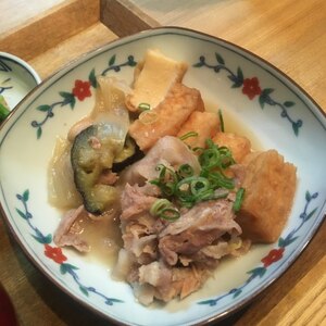 豚肉と厚揚げの肉豆腐〜٩( ᐛ )و